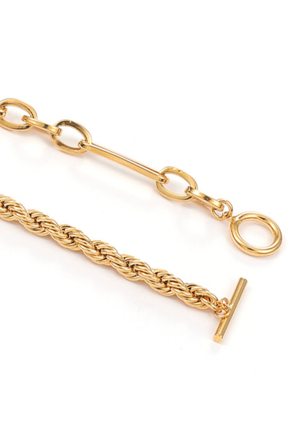 Toggle Clasp Twisted Chain Bracelet